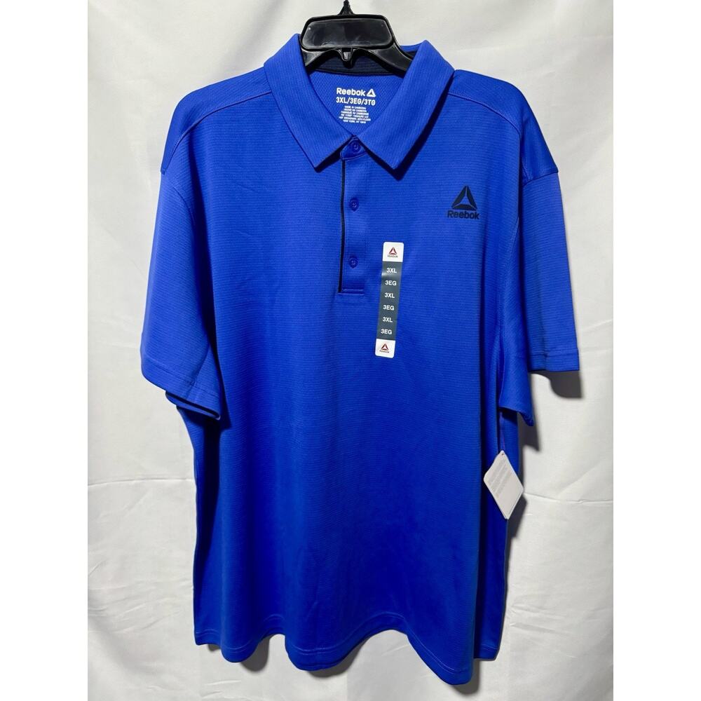 Reebok 3XL Polo Color Dazzling Blue Moisture Management